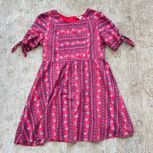 entro Dresses & Skirts - Red Floral print Entro Cotton dress size S